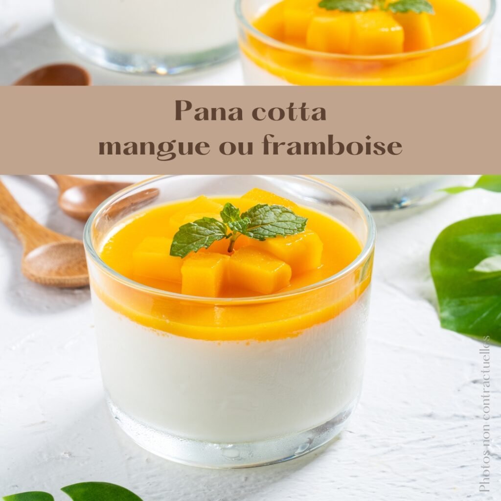 Pana cotta mangue ou framboise