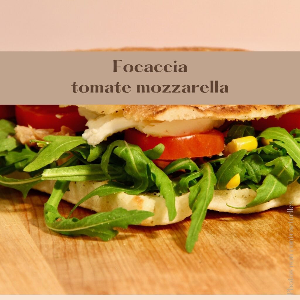 Focaccia tomate mozzarella x2 parts