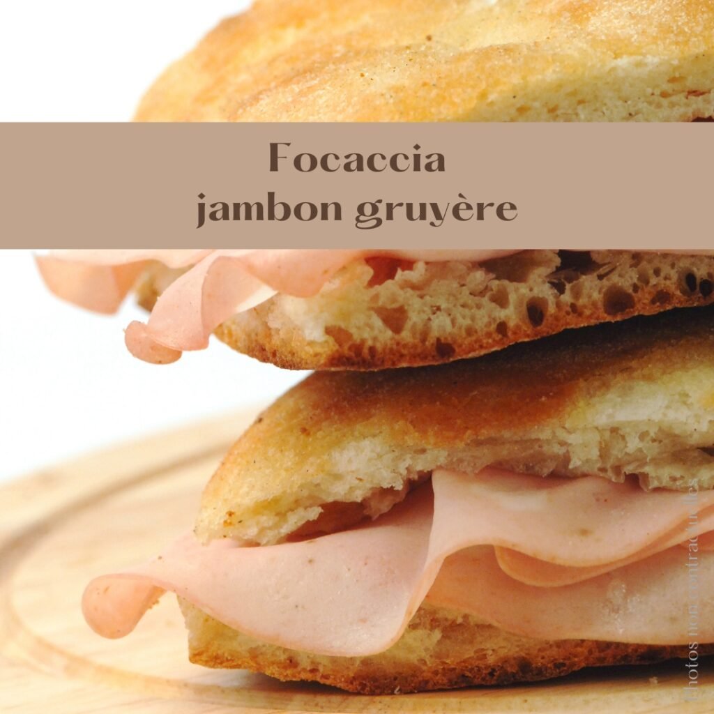 Focaccia jambon gruyère x2 parts